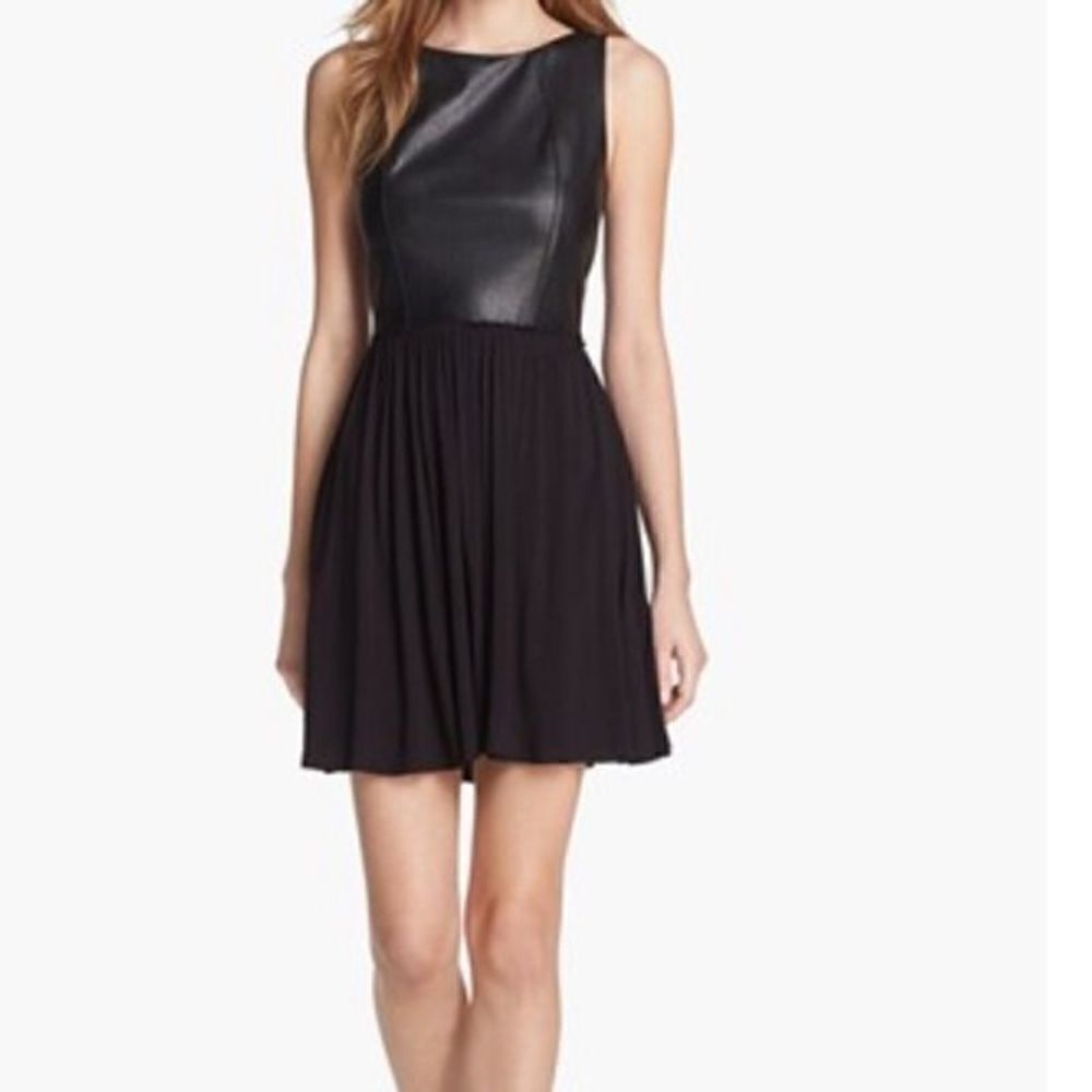 Bailey 44 Faux Leather Fit and Flare Dress Revolve
